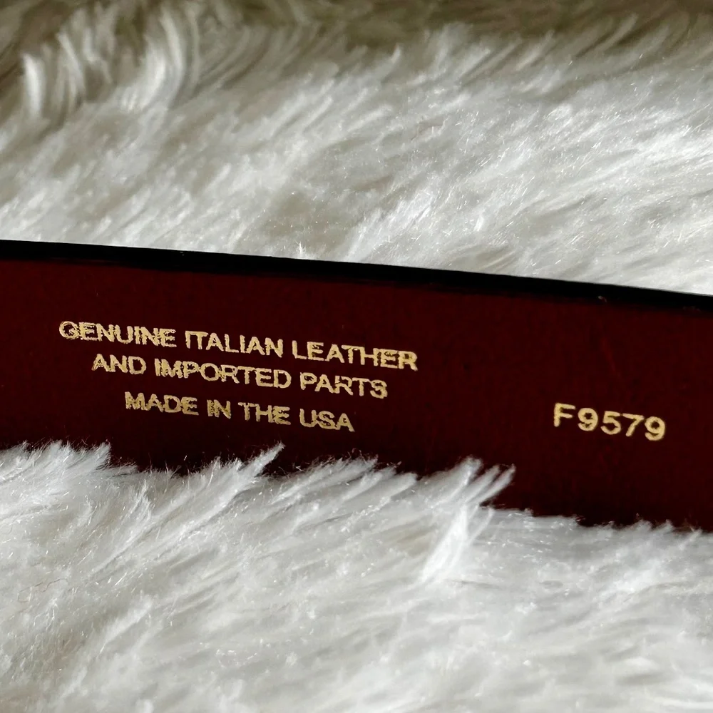 J. Crew Brown Leather Belt with Gold Buckle